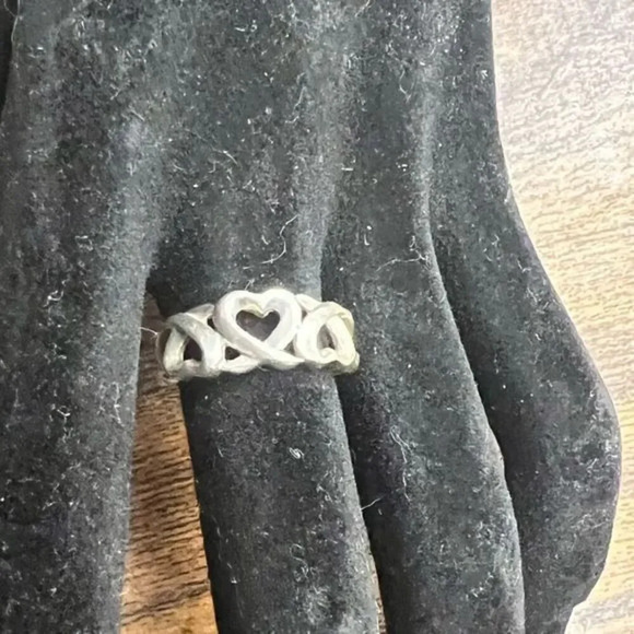 Sterling Silver Triple Heart Ring - Picture 2 of 10